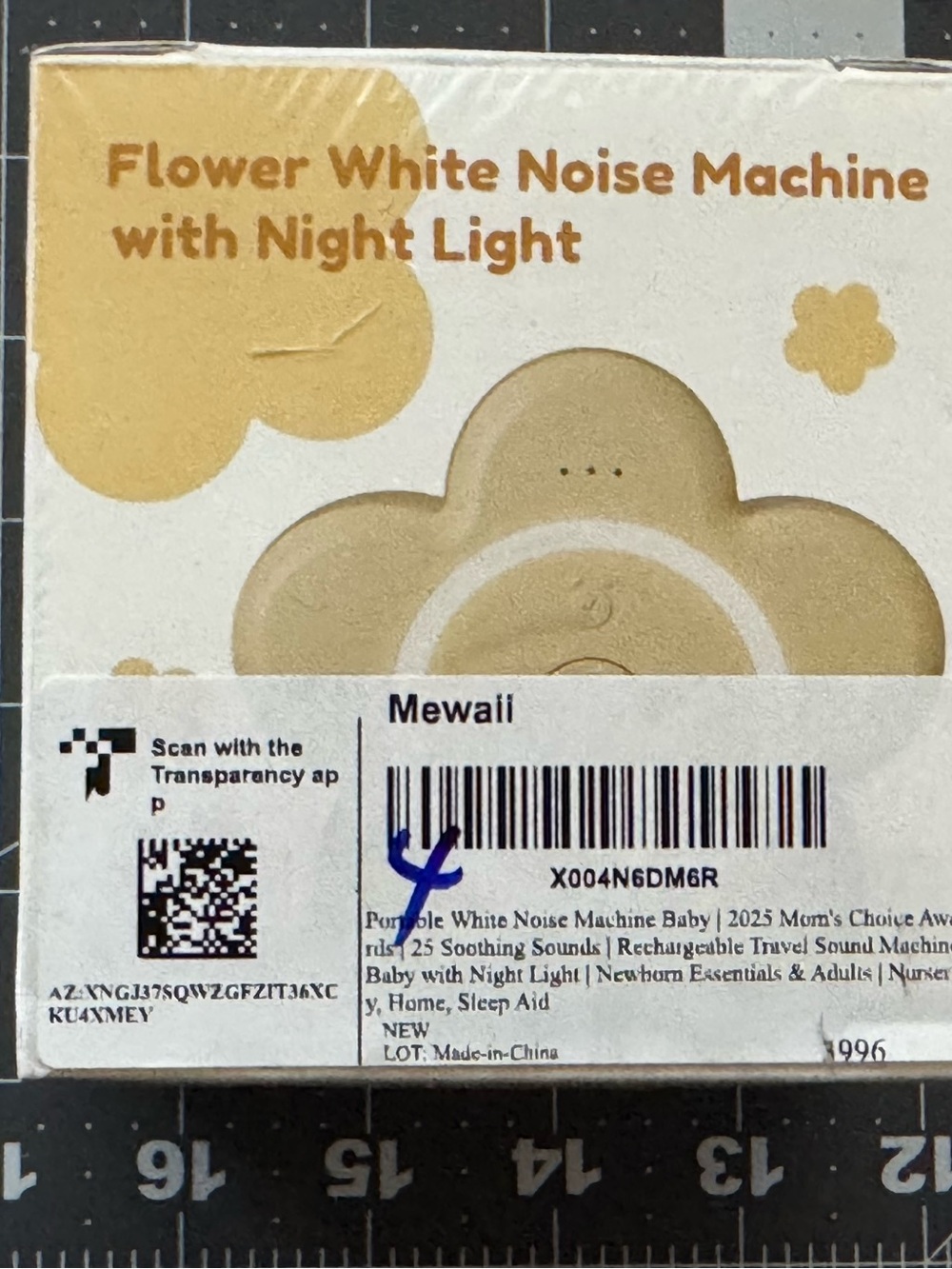 Flower White Noise Machine with Night Light - Cream